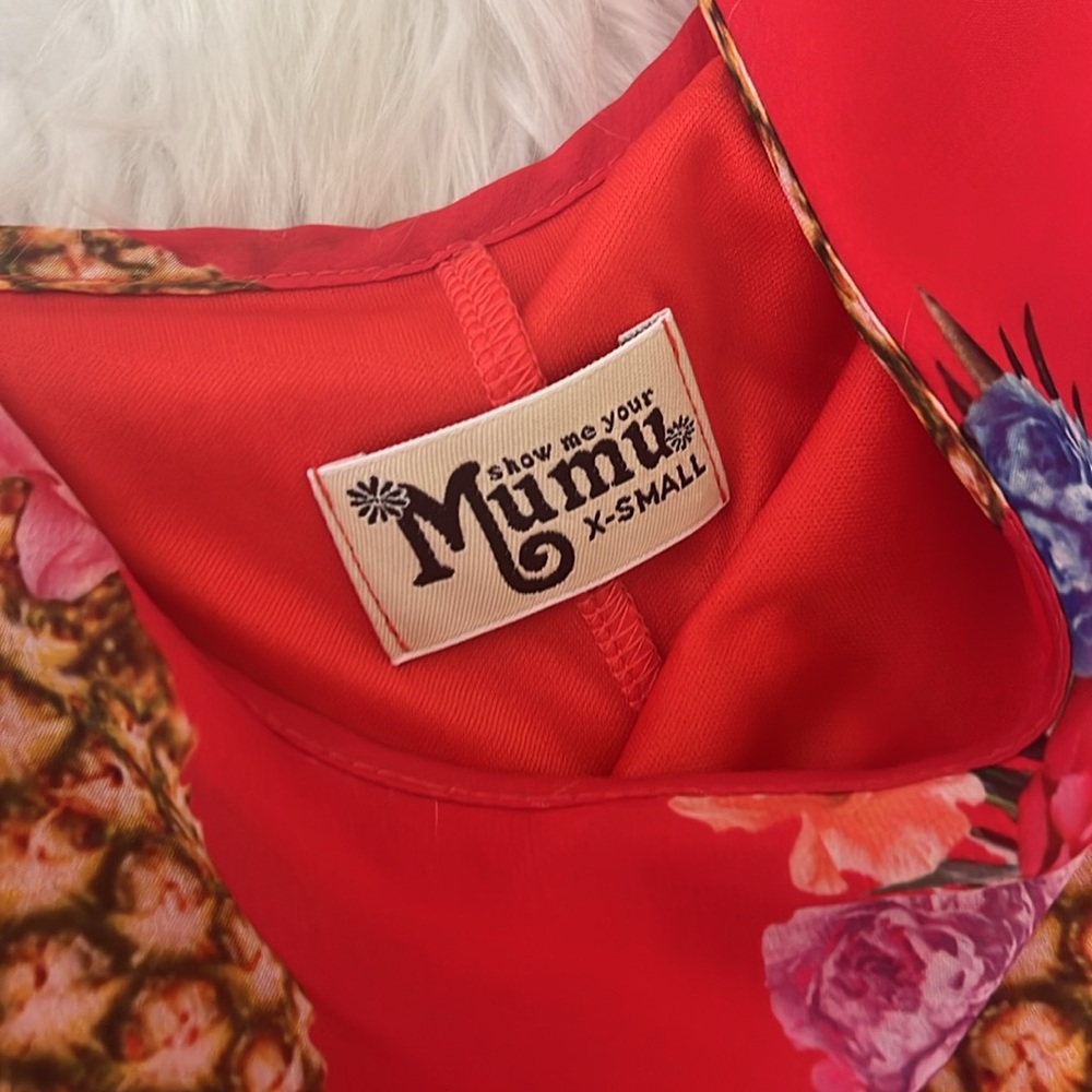 Show Me Your MuMu Red Floral Pineapple tunic xs - Picture 3 of 4